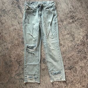 Good American straight leg distressed jeans - size 27